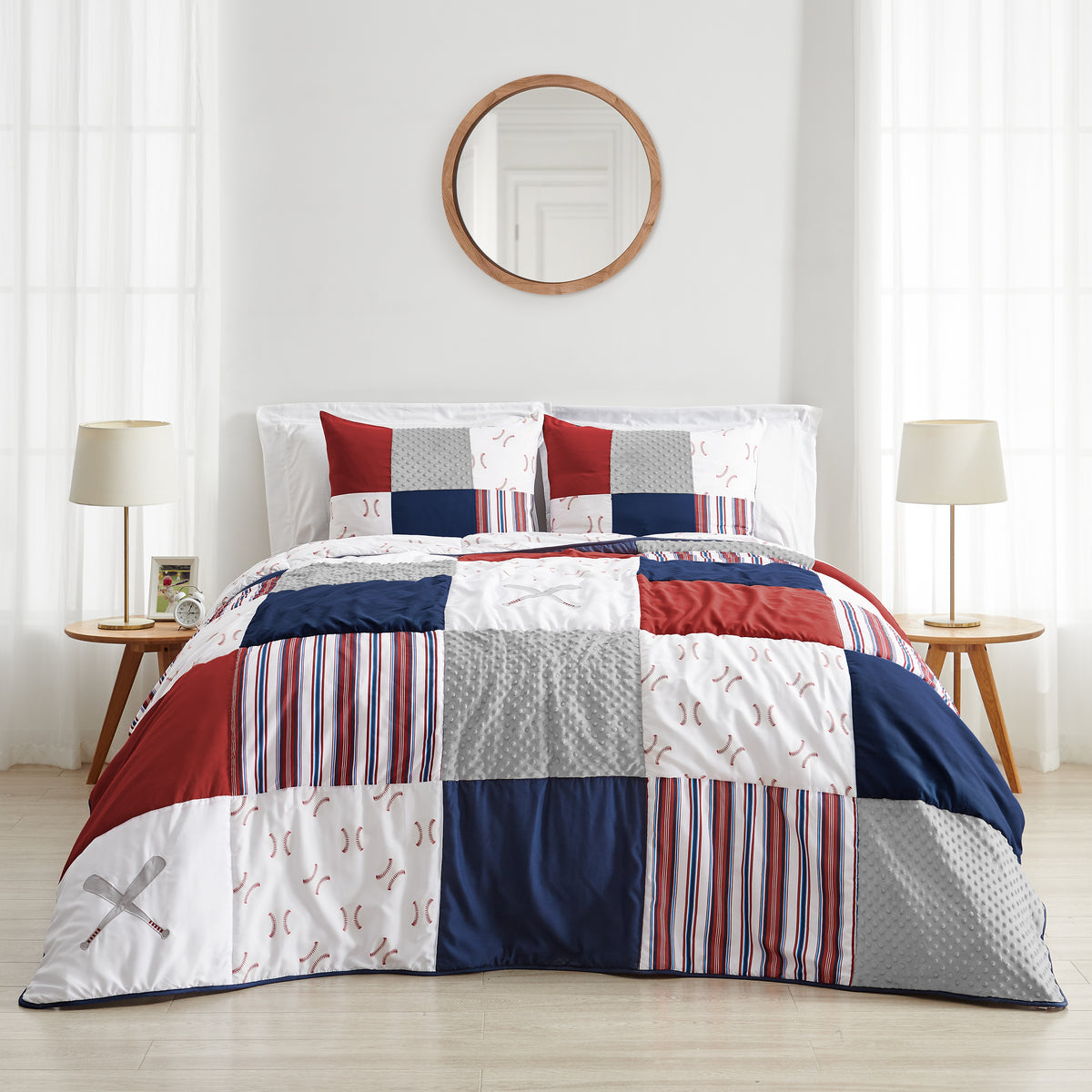 Baseball Patch Collection Full/Queen Bedding