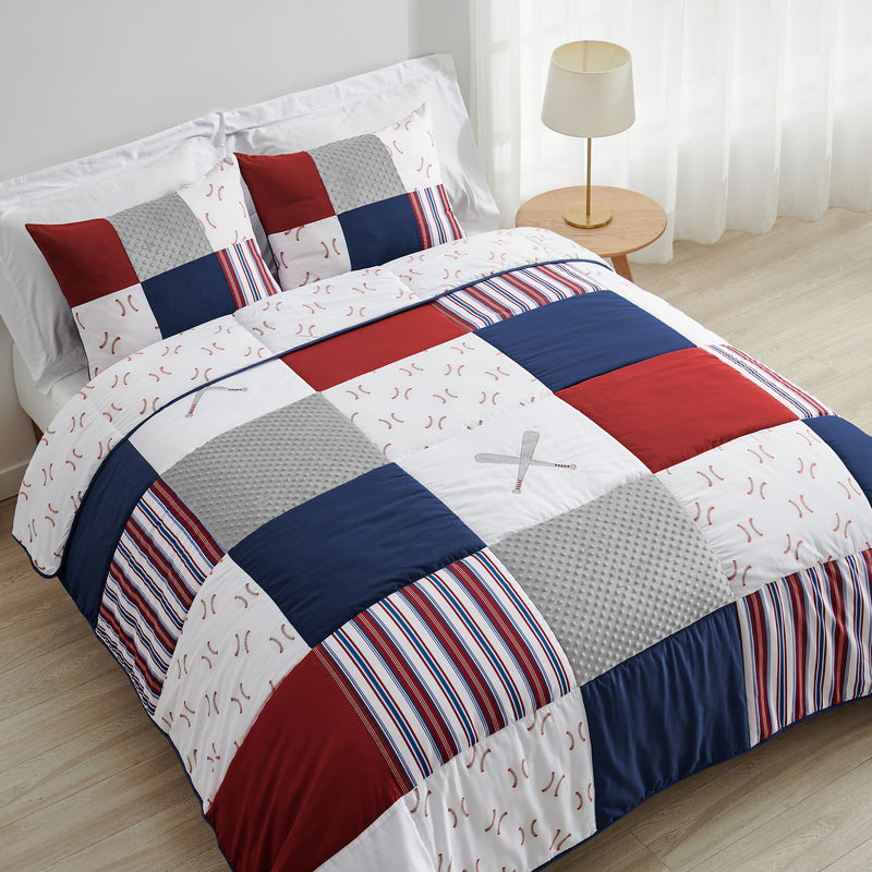 Baseball Patch Collection Full/Queen Bedding