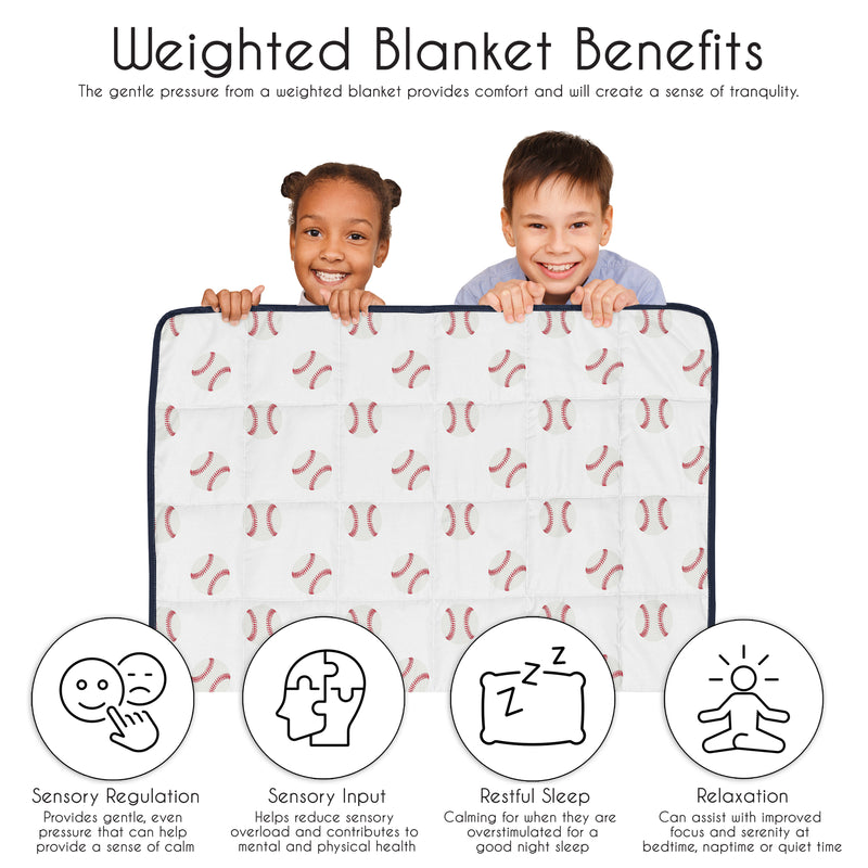 Baseball Patch Collection Toddler 5lbs Weighted Blanket for Kids