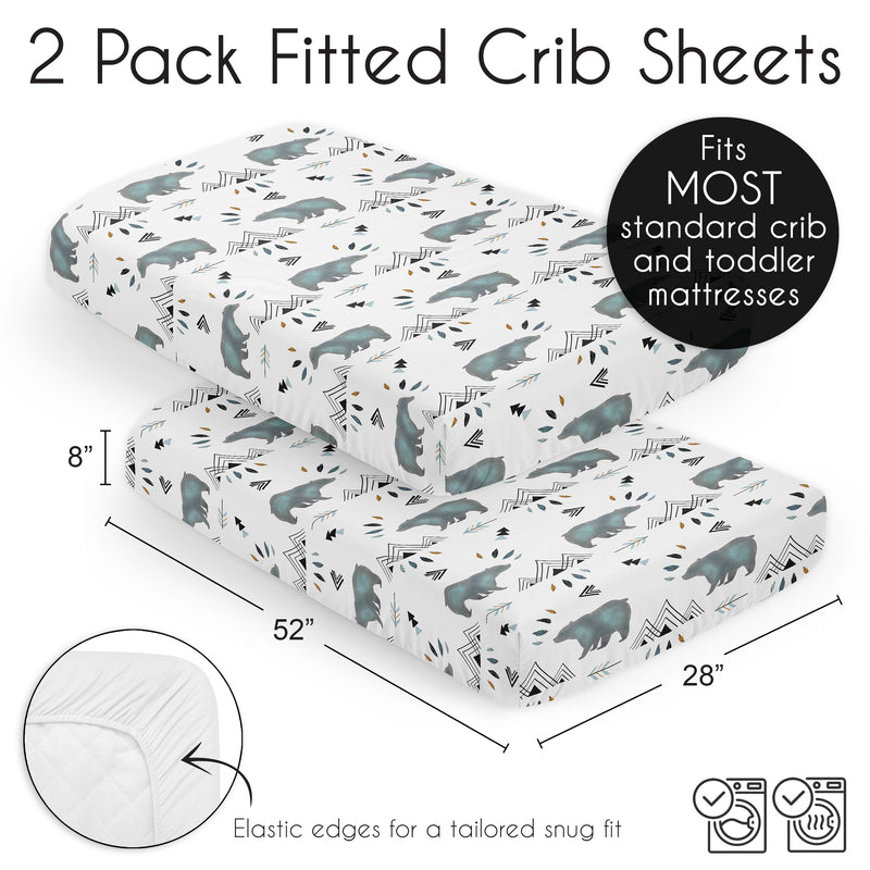 Bear Mountain Collection 2 Pack Crib Sheets