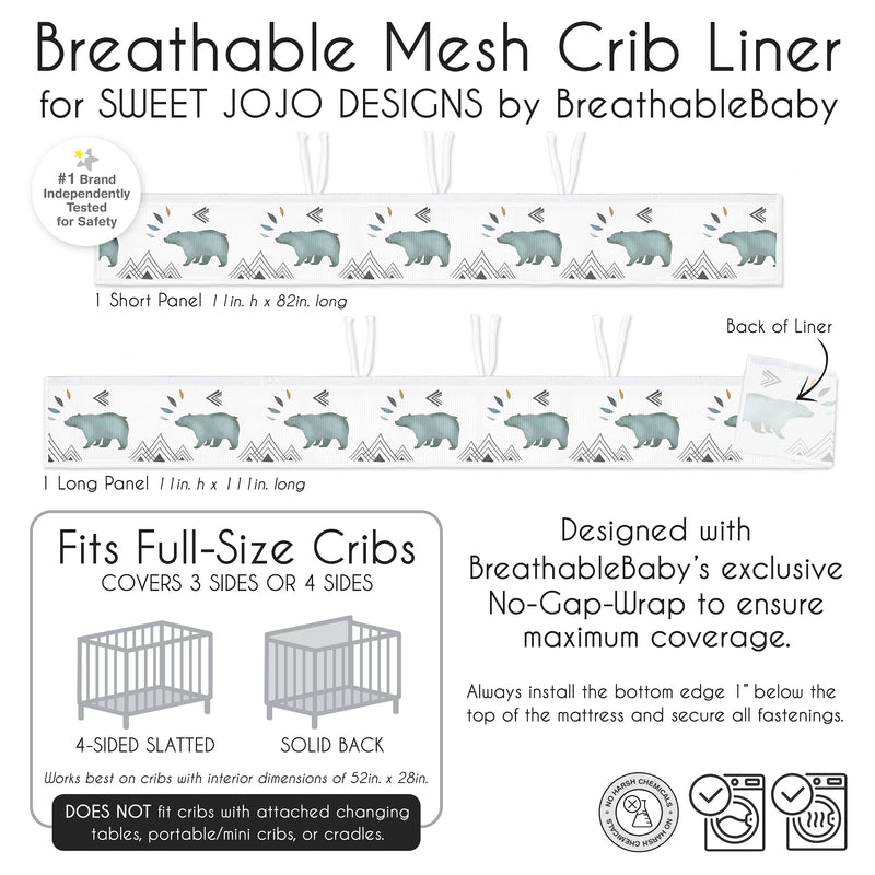 Bear Mountain Collection Sweet Jojo Designs + BreathableBaby Breathable Mesh Crib Liner