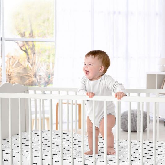 Bear Mountain Collection Crib Sheet - Triangle Tree Print