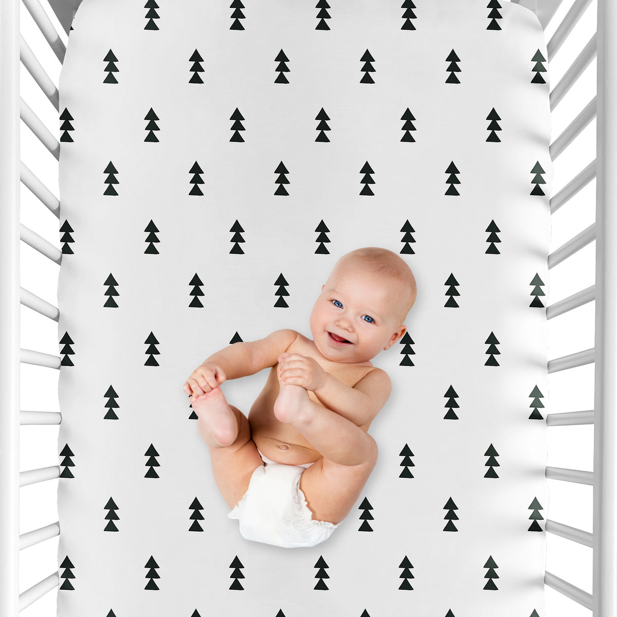 Bear Mountain Collection Crib Sheet - Triangle Tree Print