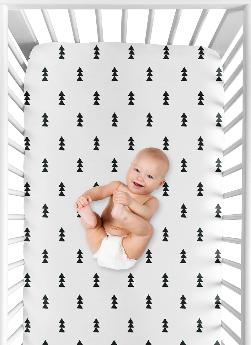 Bear Mountain Collection Crib Sheet - Triangle Tree Print