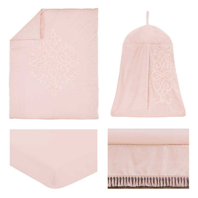 Bohemian Pink Collection 4 Piece Crib Bedding