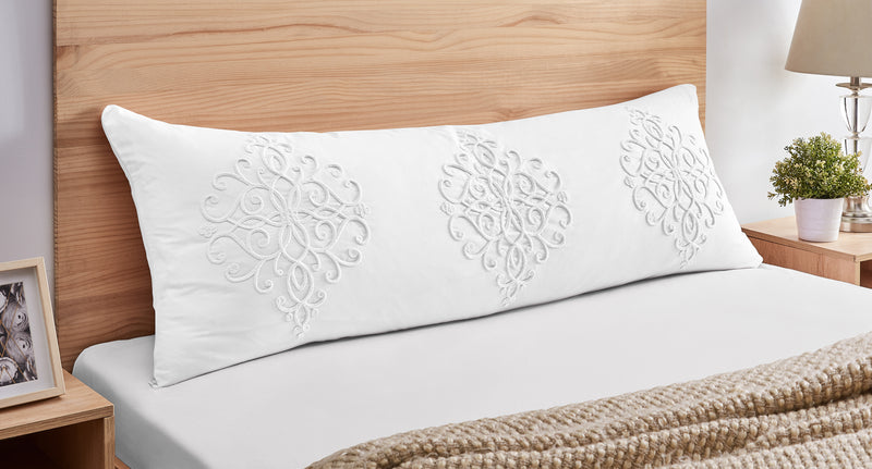 Bohemian White Collection Full Length Body Pillow Cover