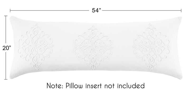 Bohemian White Collection Full Length Body Pillow Cover