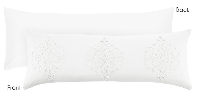 Bohemian White Collection Full Length Body Pillow Cover