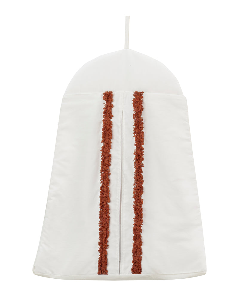 Boho Fringe Rust Orange and Ivory Collection 4 Piece Crib Bedding