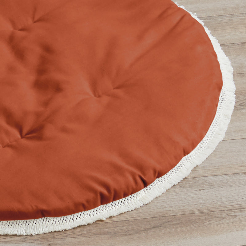 Boho Fringe Rust Orange and Ivory Collection Playmat