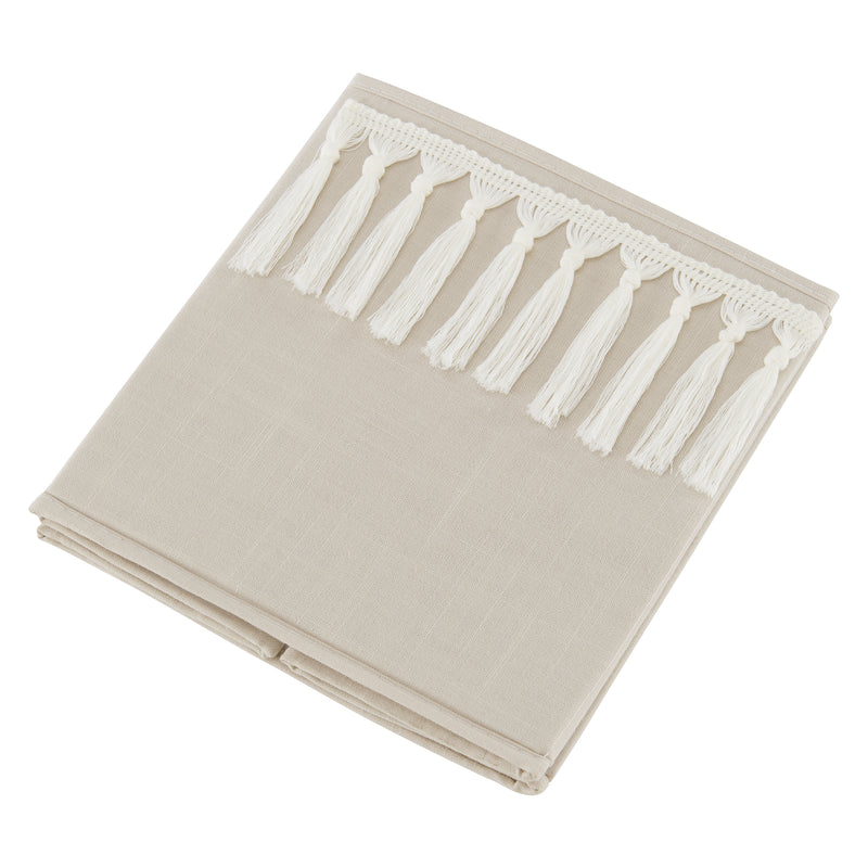 Boho Fringe Linen Collection Foldable Fabric Storage Bins