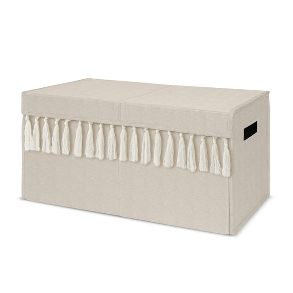 Boho Fringe Linen Collection Fabric Toy Bin Storage