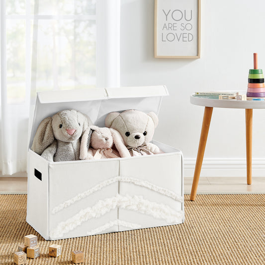 Boho Fringe Collection Tufted Fabric Toy Bin Storage