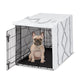 Boho Fringe White and Grey Collection Dog Crate Kennel Cover 30in.