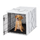 Boho Fringe White and Grey Collection Dog Crate Kennel Cover 36in.