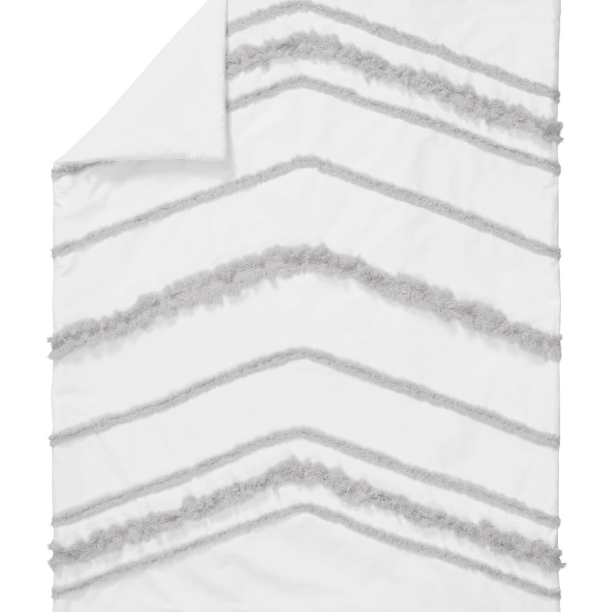 Boho Fringe White and Grey Collection 4 Piece Crib Bedding