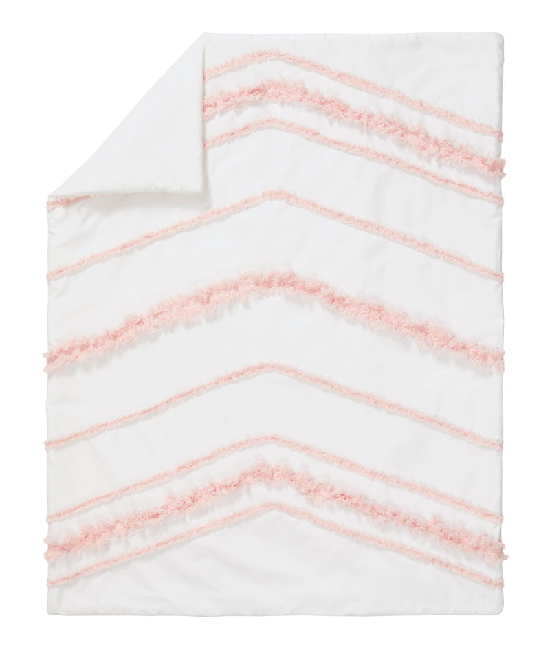 Boho Fringe White and Pink Collection Sweet Jojo Designs 6 Piece Crib Bedding + BreathableBaby Breathable Mesh Liner