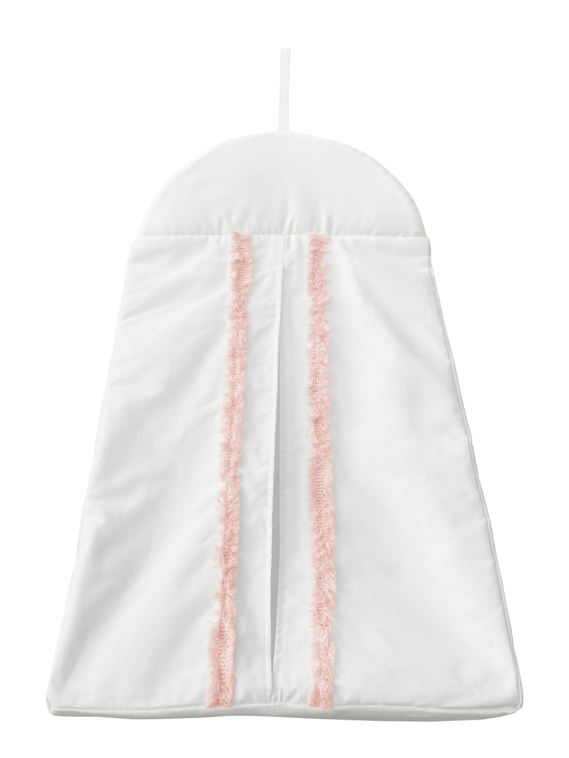 Boho Fringe White and Pink Collection Sweet Jojo Designs 6 Piece Crib Bedding + BreathableBaby Breathable Mesh Liner