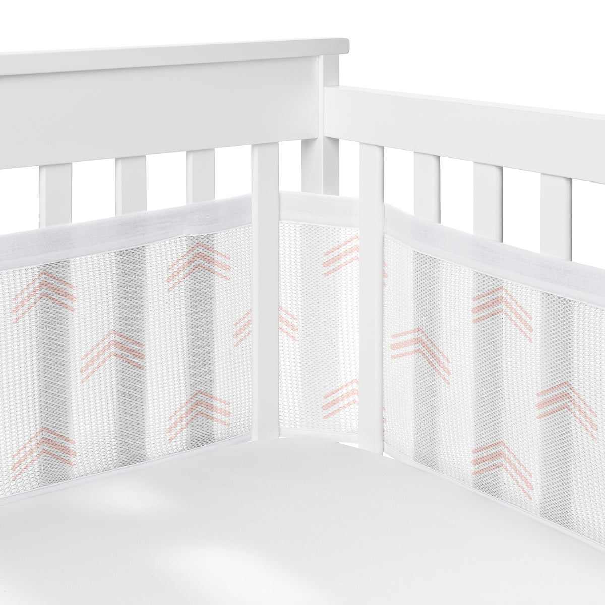 Boho Fringe White and Pink Collection Sweet Jojo Designs 6 Piece Crib Bedding + BreathableBaby Breathable Mesh Liner
