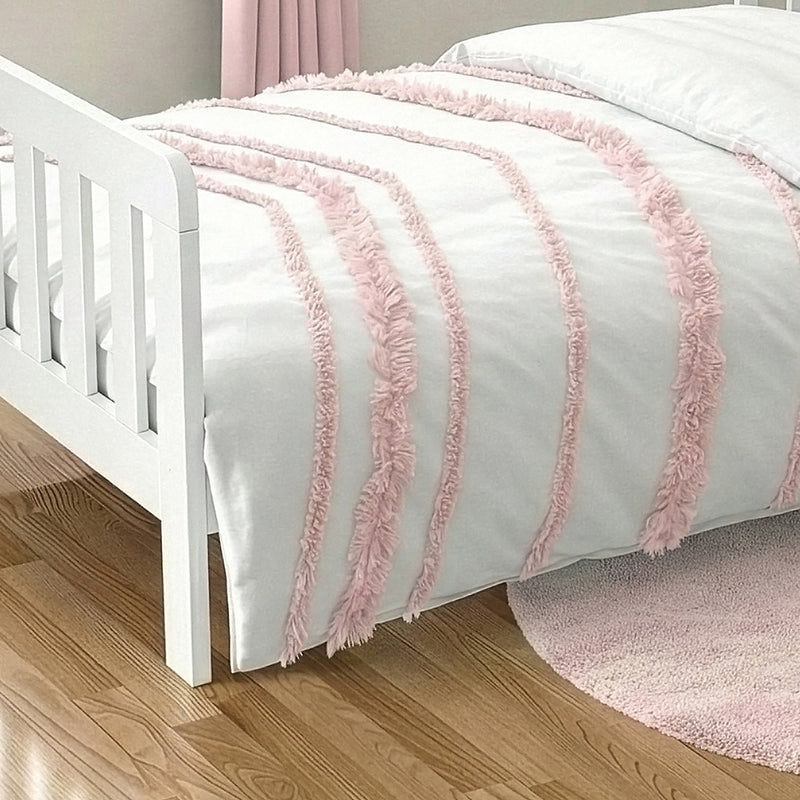 Boho Fringe White and Pink Collection Toddler Bedding