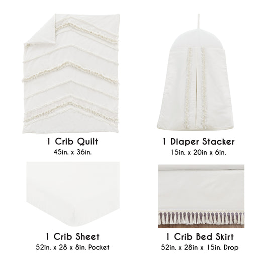 Boho Fringe Collection 4 Piece Crib Bedding