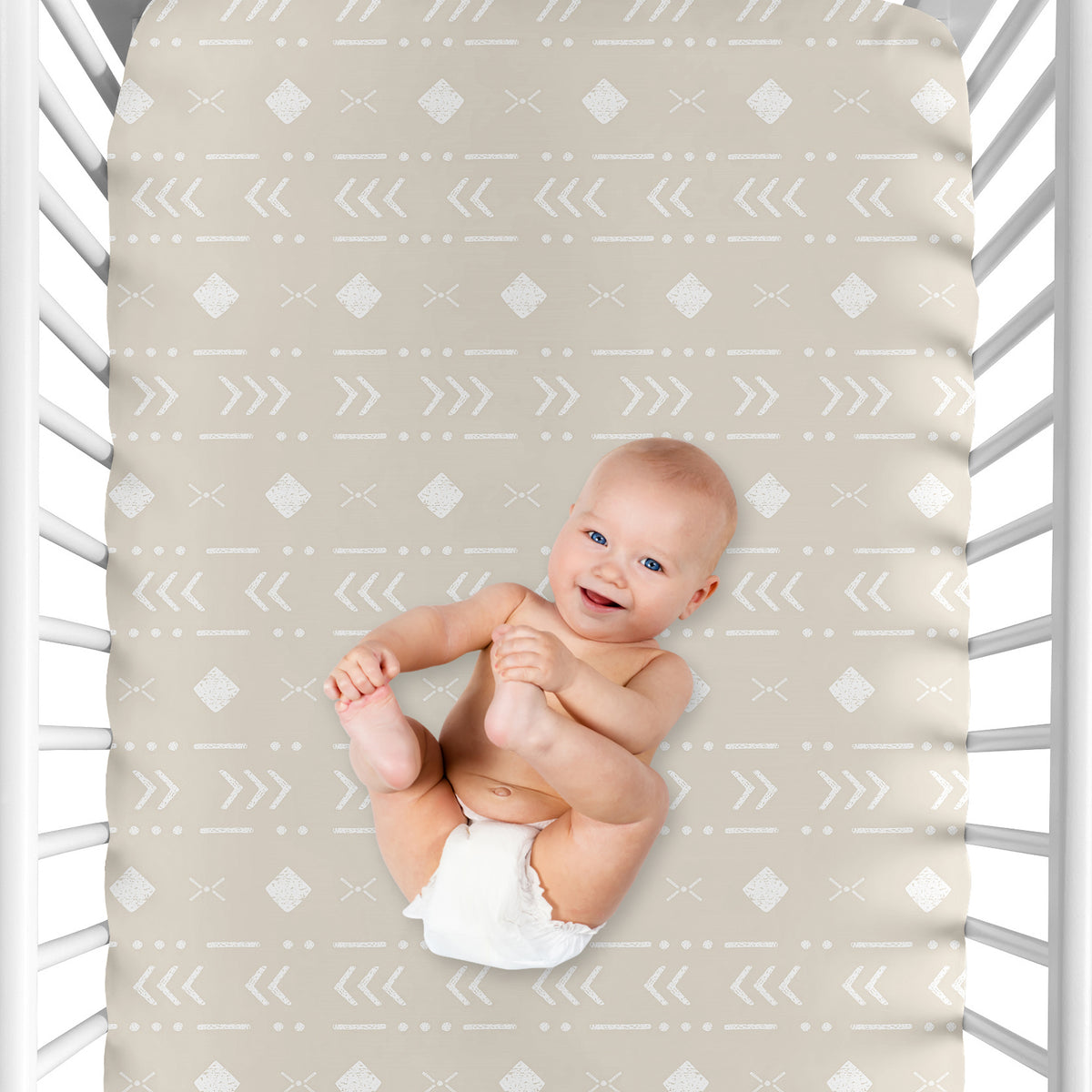 Boho Llama Collection Crib Sheet - Aztec Geometric Print