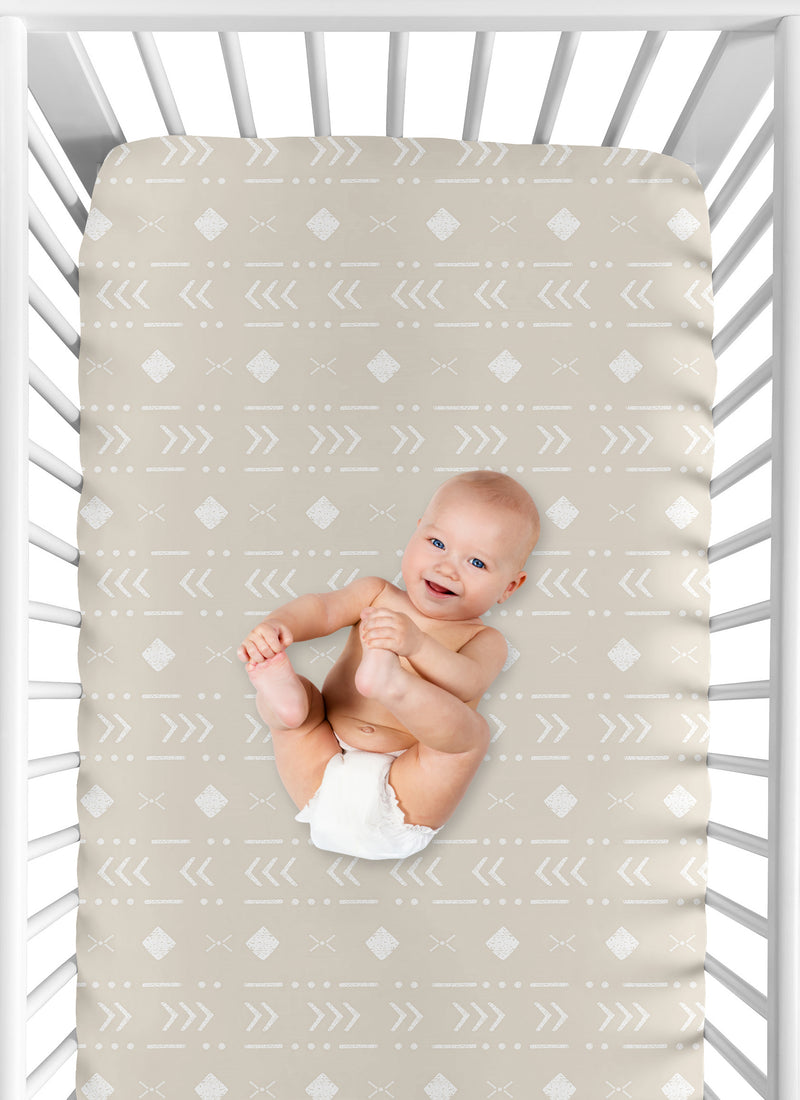 Boho Llama Collection Crib Sheet - Aztec Geometric Print