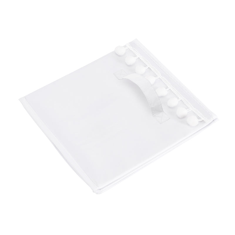Boho Llama Collection White Pom Pom Foldable Fabric Storage Bins