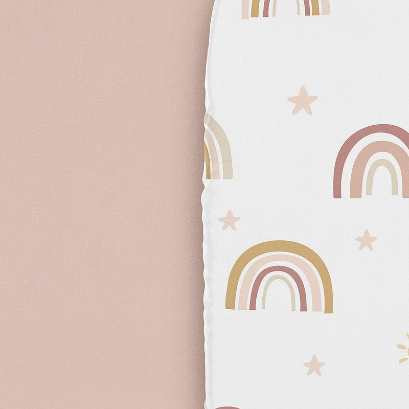 Boho Rainbow Collection 2 Pack Baby Bassinet Fitted Sheets