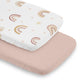Boho Rainbow Collection 2 Pack Baby Bassinet Fitted Sheets