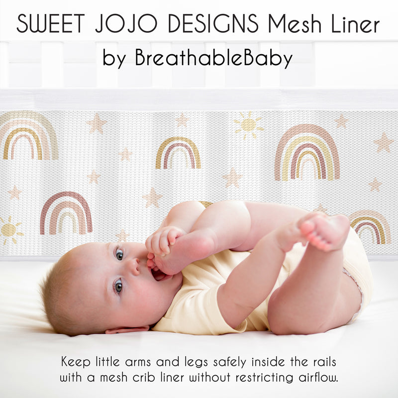 Boho Rainbow Collection Sweet Jojo Designs + BreathableBaby Breathable Mesh Crib Liner