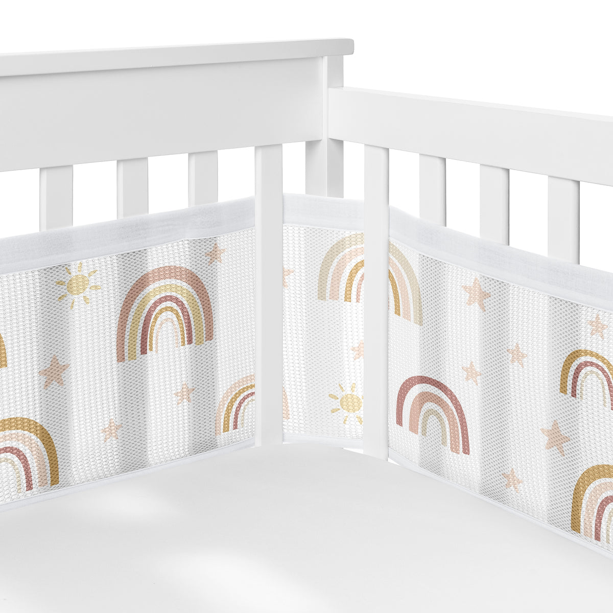 Boho Rainbow Collection Sweet Jojo Designs 6 Piece Crib Bedding + BreathableBaby Breathable Mesh Liner