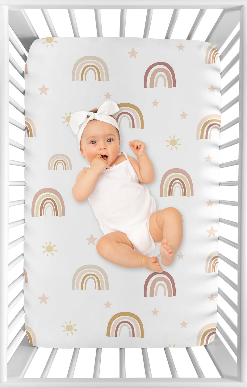 Boho Rainbow Collection Mini Crib Sheet