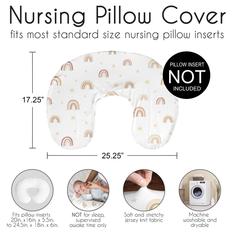 Boho Rainbow Collection Nursing Breastfeeding Pillow Cover