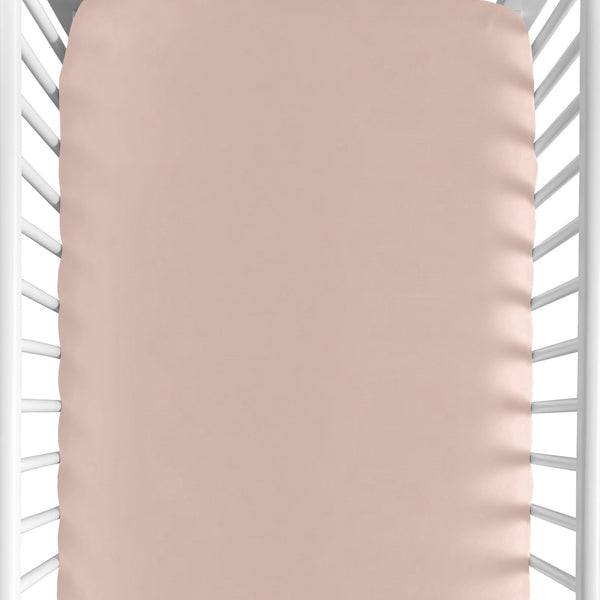 Boho Rainbow Collection Crib Sheet - Solid Dusty Rose