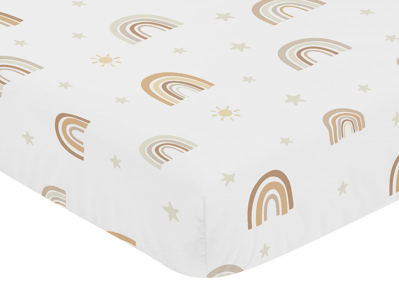Boho Rainbow Neutral Collection Crib Sheet