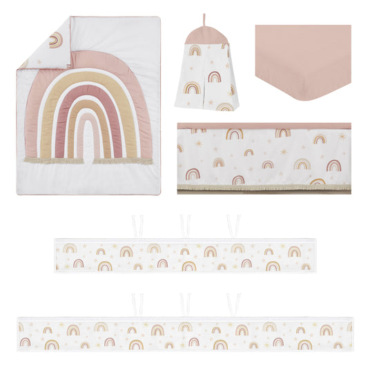 Boho Rainbow Collection Sweet Jojo Designs 6 Piece Crib Bedding + BreathableBaby Breathable Mesh Liner