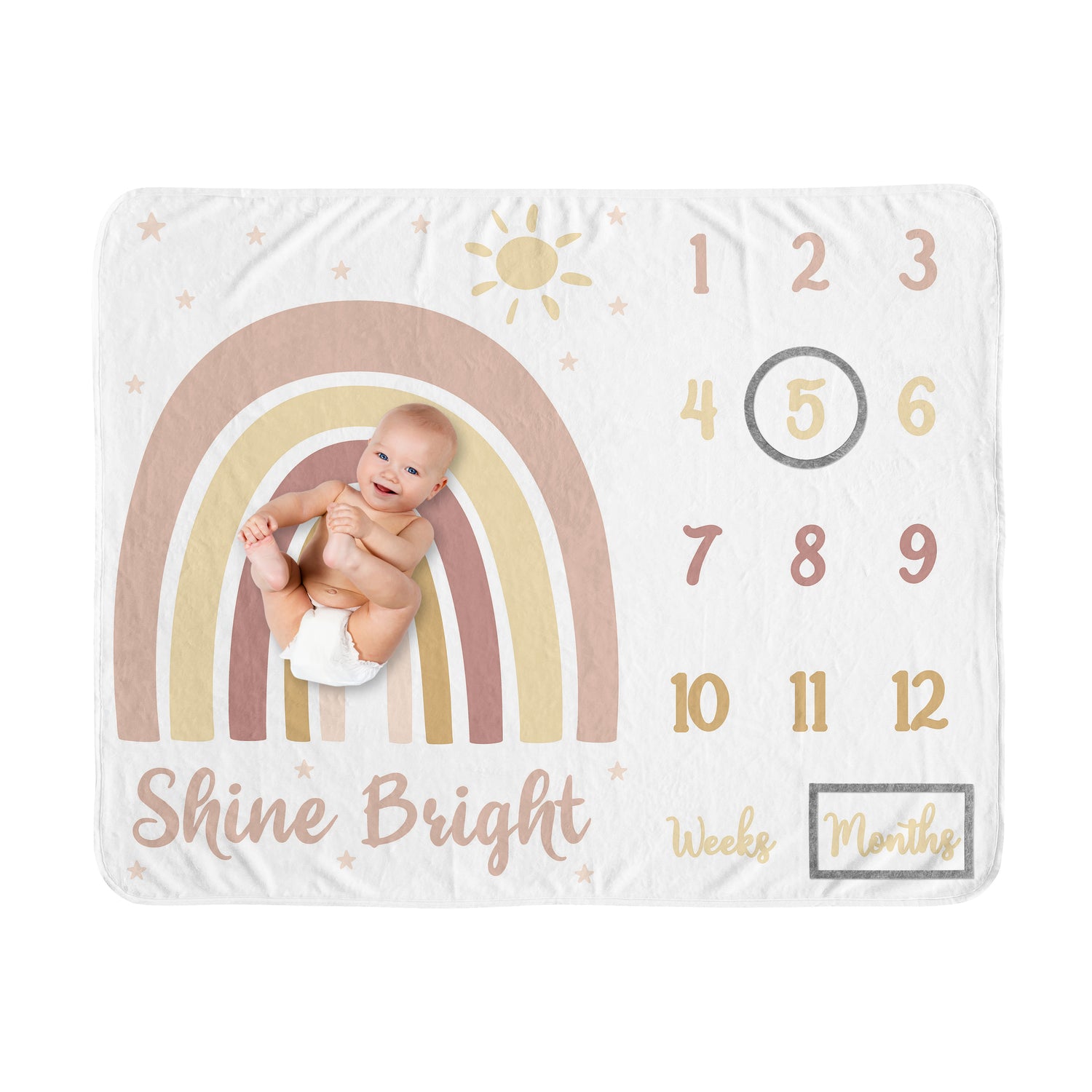 Boho Rainbow Collection Monthly Milestone Baby Blanket