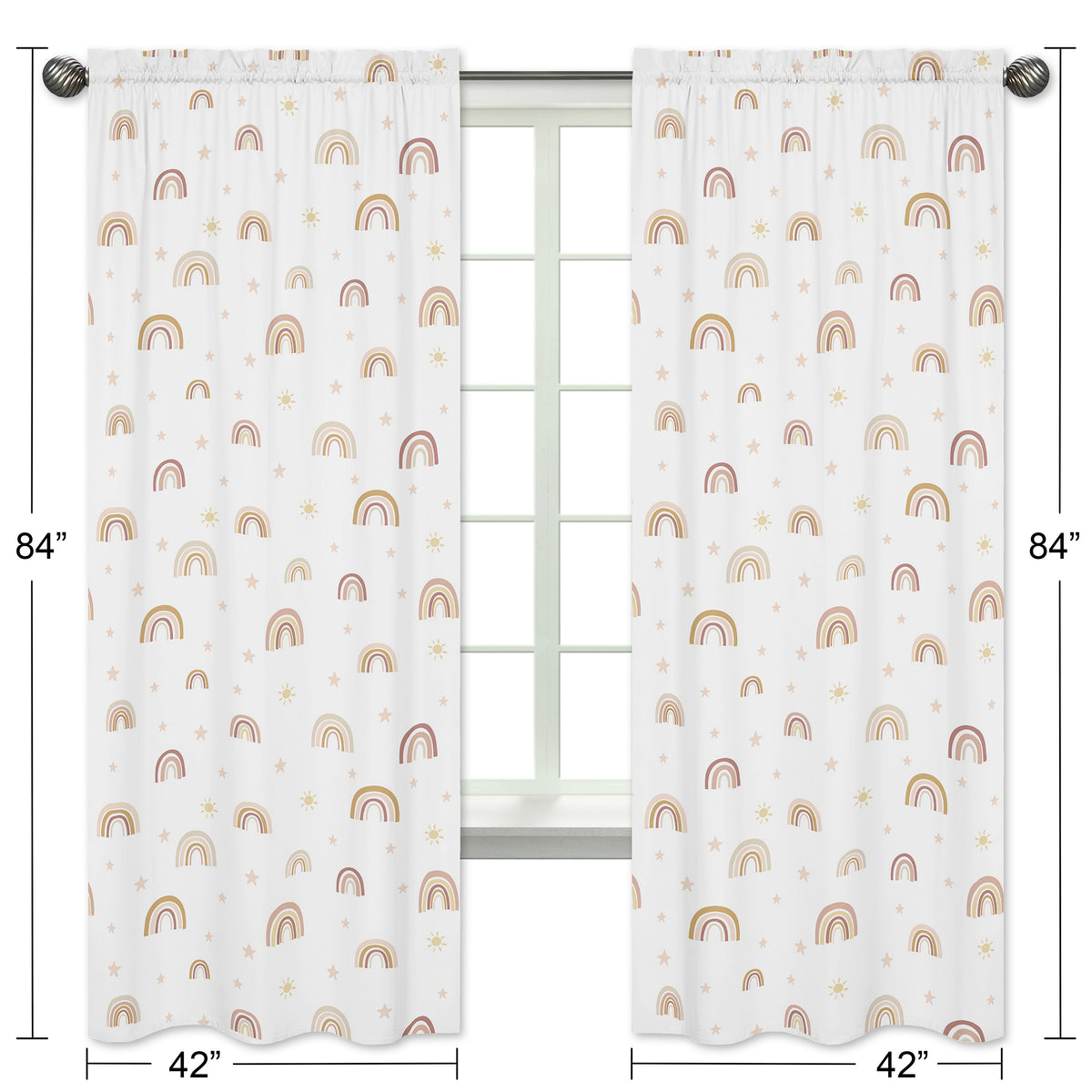 Boho Rainbow Collection Window Panels - Set of 2