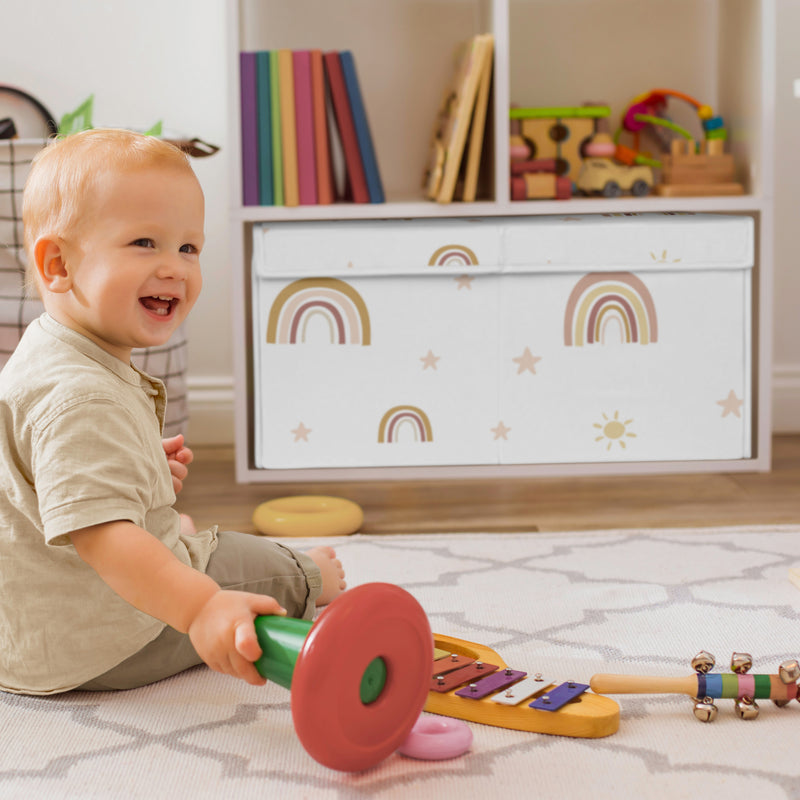 Boho Rainbow Collection Fabric Toy Bin Storage