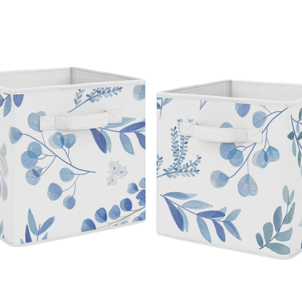 Botanical Blue Collection Foldable Fabric Storage Bins