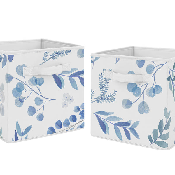 Botanical Blue Collection Foldable Fabric Storage Bins