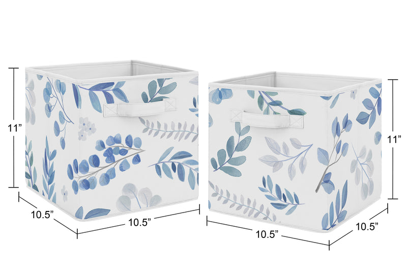 Botanical Blue Collection Foldable Fabric Storage Bins