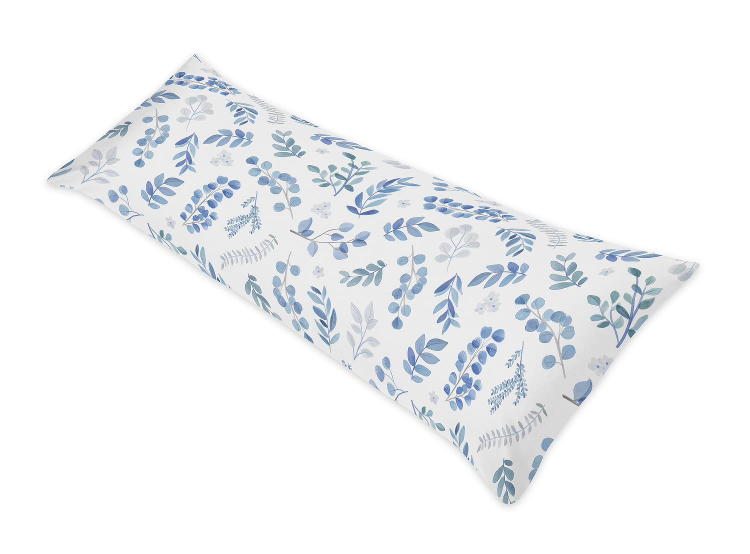 Botanical Blue Collection Full Length Body Pillow Cover