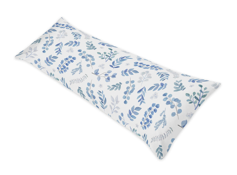 Botanical Blue Collection Full Length Body Pillow Cover