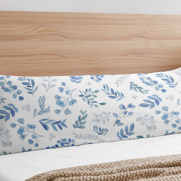 Botanical Blue Collection Full Length Body Pillow Cover alternate view
