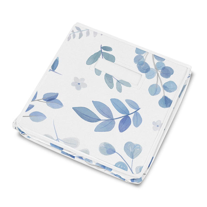 Botanical Blue Collection Fabric Toy Bin Storage