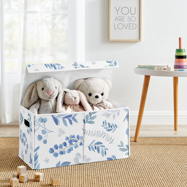 Botanical Blue Collection Fabric Toy Bin Storage alternate view