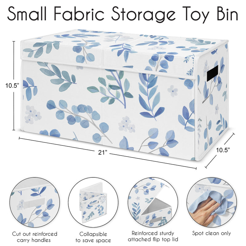 Botanical Blue Collection Fabric Toy Bin Storage