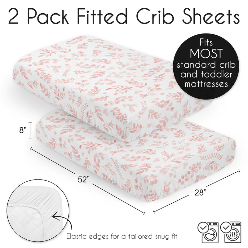 Botanical Blush Pink Collection 2 Pack Crib Sheets